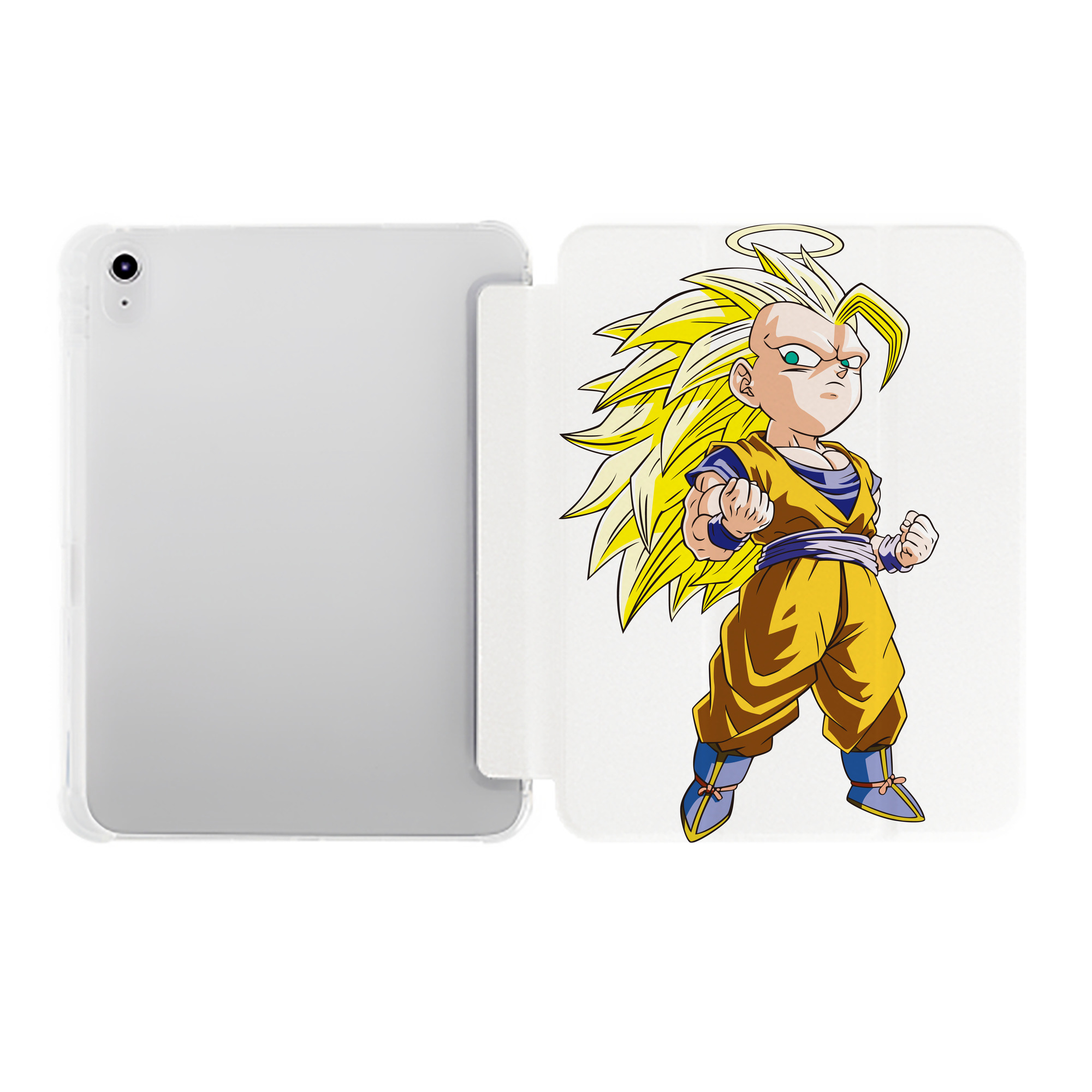（画像用） ドラゴンボール 孫悟空（そん ごくう）Son Goku カカロット DRAGON BALL Kakarotto IPad ケース ペン収納付き 三つ折りスタンド PUレザー×シリコン 対応機種9.5/10.5/10.9インチ
